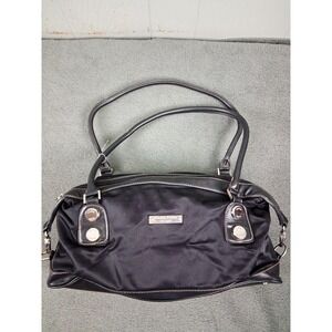 Etienne Aigner Shoulder Bag Womens Black Tote Purse Nylon Leather Trim Classic